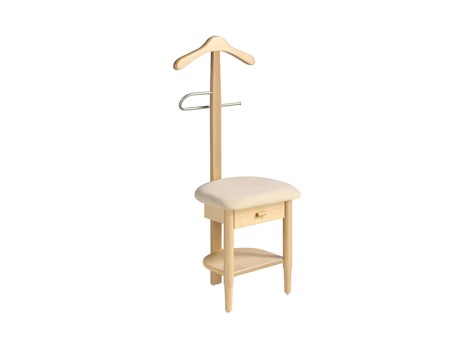 Valet de nuit - H115cm x L45cm x P41cm - hêtre massif naturel - Stanza