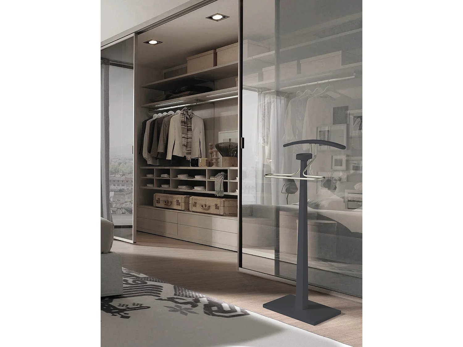 Cabide - A112cm x L46cm x F34cm - faia maciça grafite - Monolithe