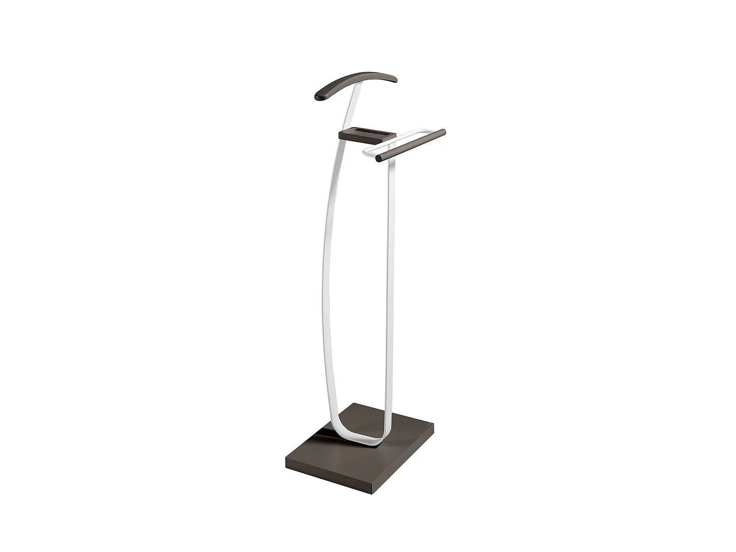 Valet de nuit - H115cm x L48cm x P30cm - hêtre massif moka/blanc - City