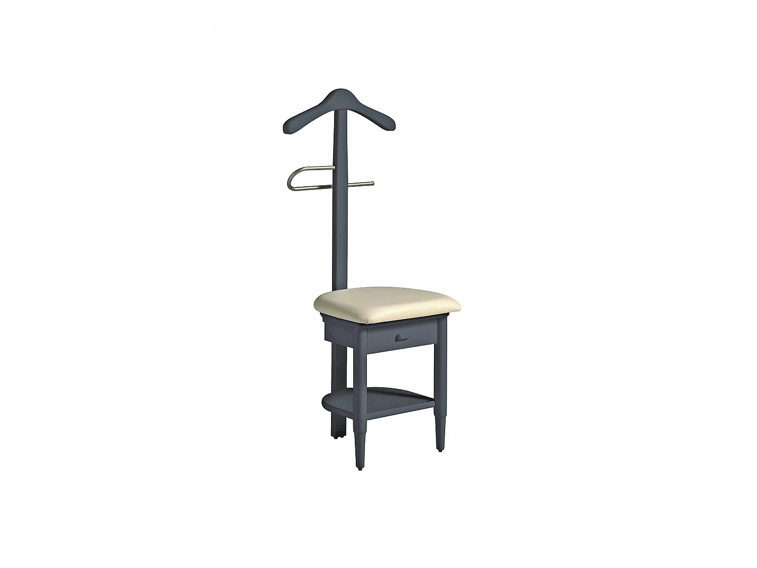 Valet de nuit - H115cm x L45cm x P41cm - hêtre massif gris graphite - Stanza