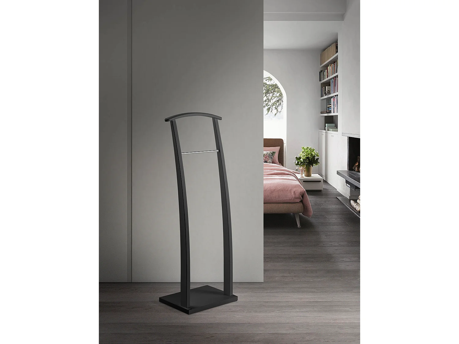 Cabide - A117cm x L40cm x F28cm - faia maciça preto - Curves