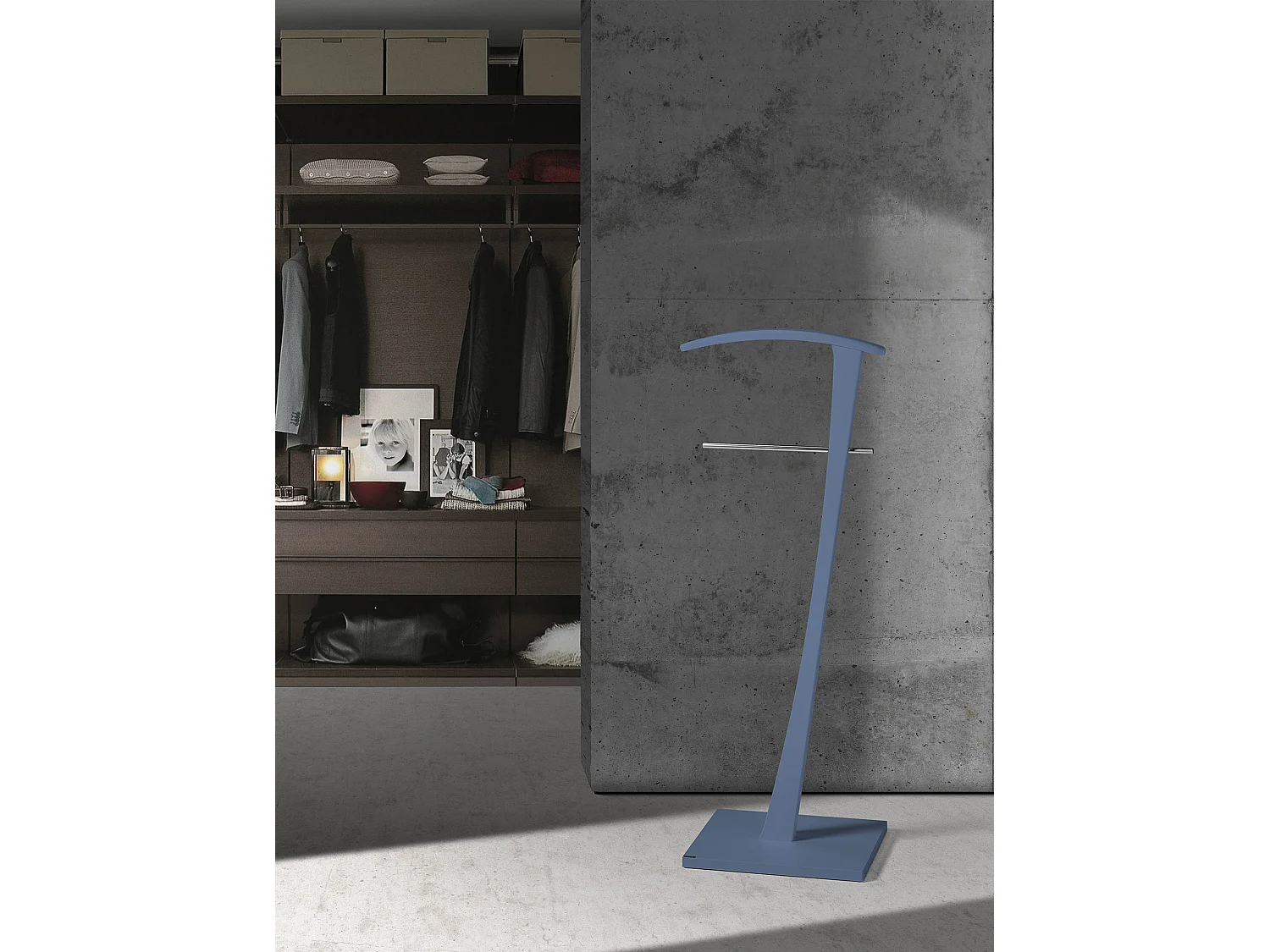 Cabide - A115cm x L48cm x F28cm - faia maciça azul - Lindes