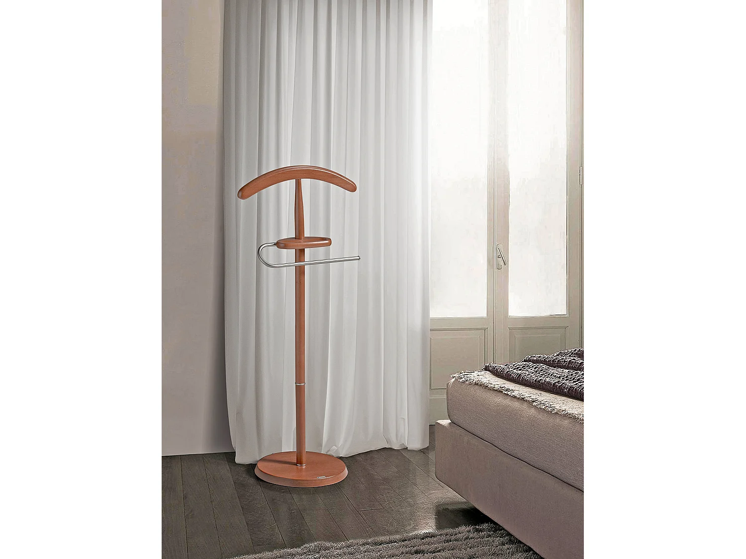 Valet de nuit - H111cm x L44cm x P30cm - hêtre massif cerisier - Arbre