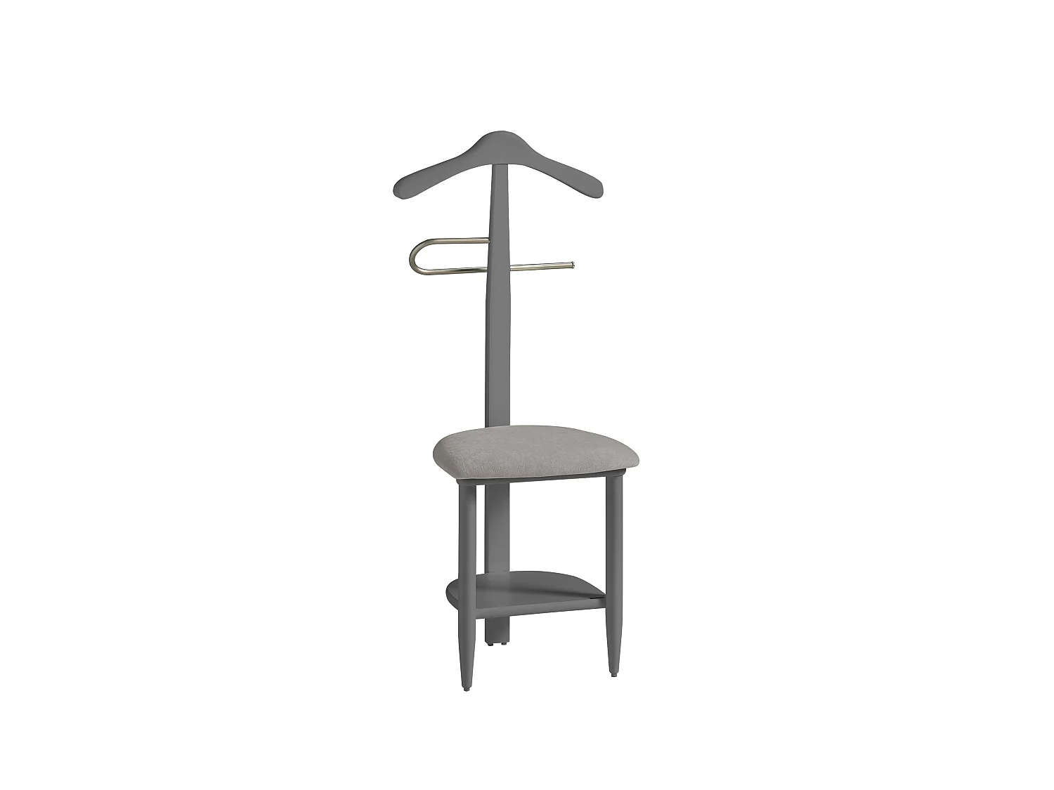 Valet de nuit - H105cm x L45cm x P41cm - hêtre massif gris - Sedie