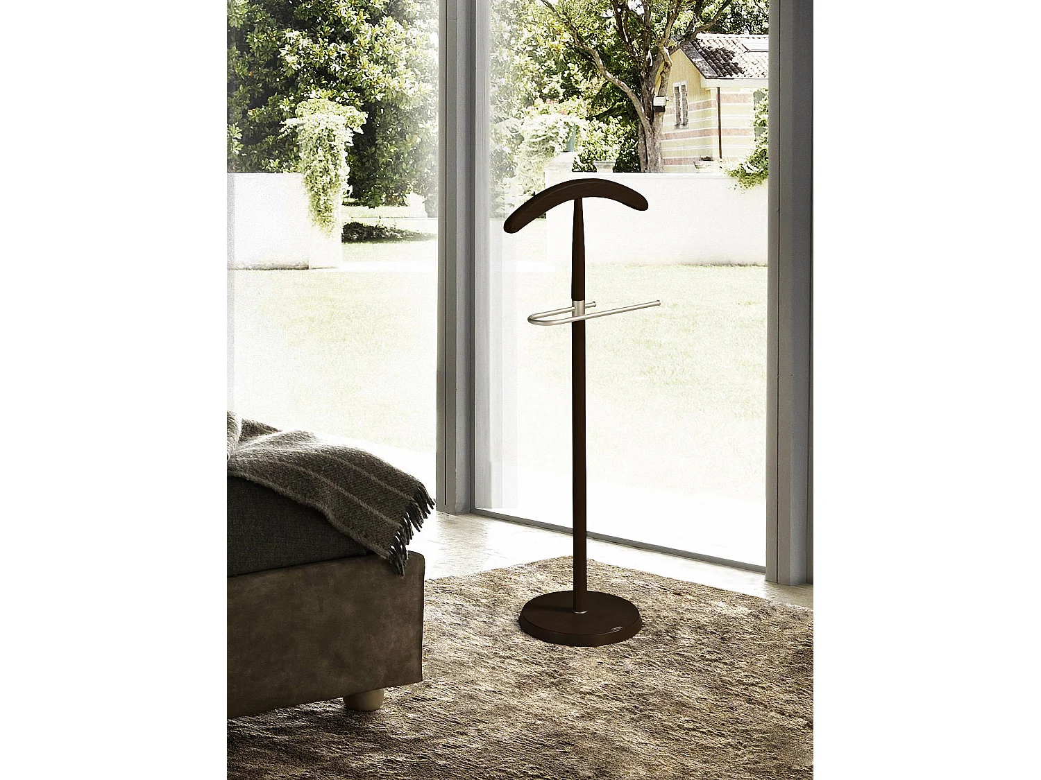 Valet de nuit - H111cm x L44cm x P30cm - hêtre massif wenge - Oxford