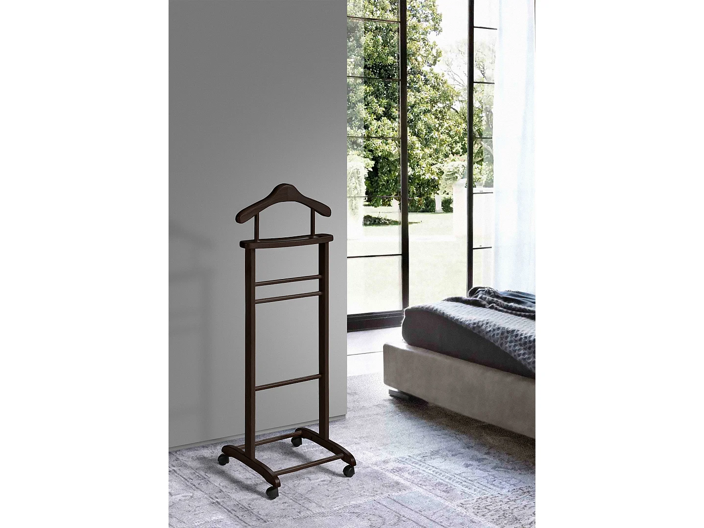 Cabide com rodas - A110cm x L45cm x F34cm - faia maciça wengue - Lyon