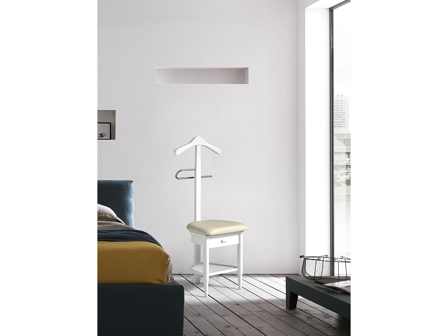 Cabide - A115cm x L45cm x F41cm - faia maciça branco - Stanza