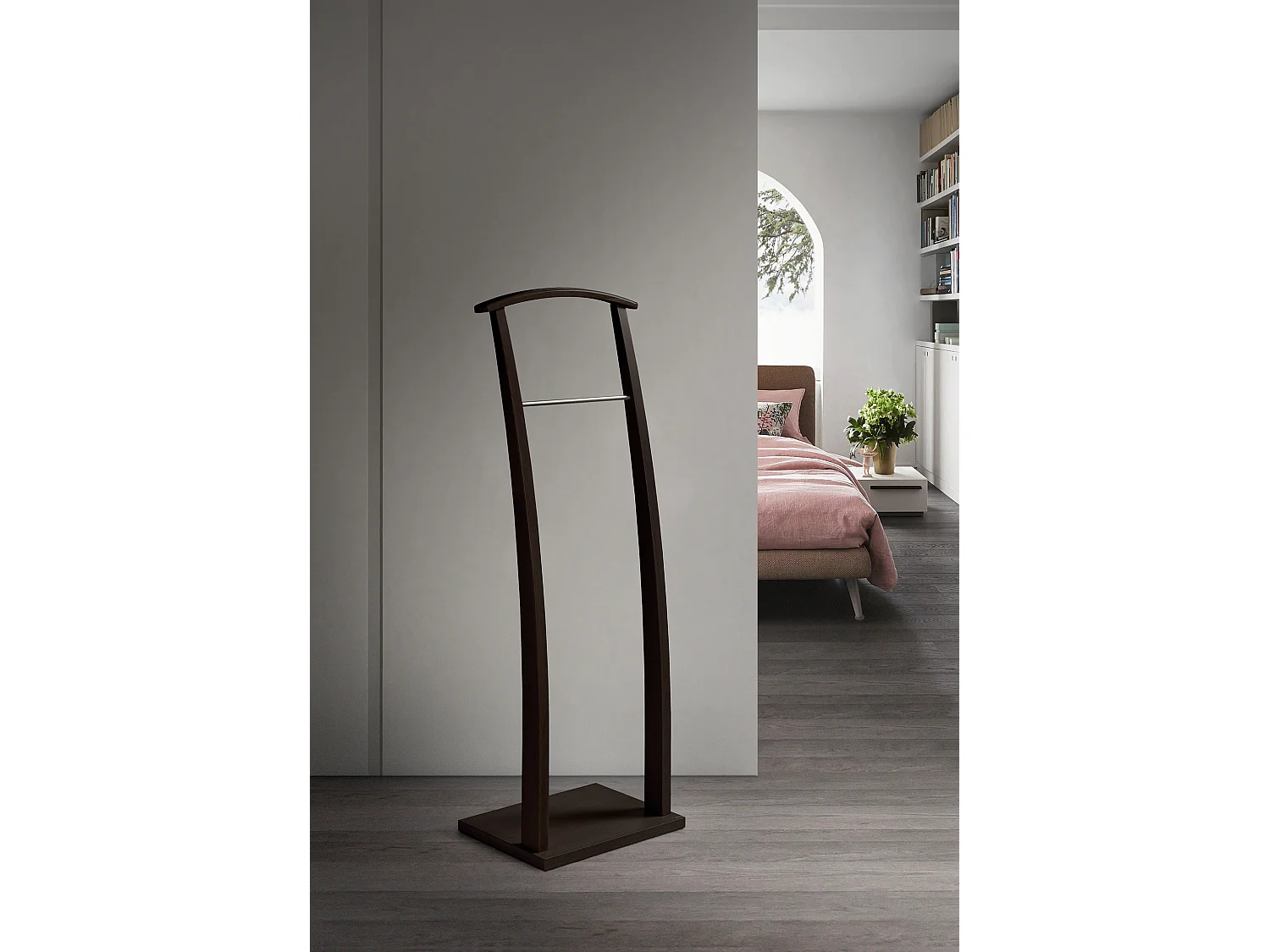 Valet de nuit - H117cm x L40cm x P28cm - hêtre massif wenge - Curves