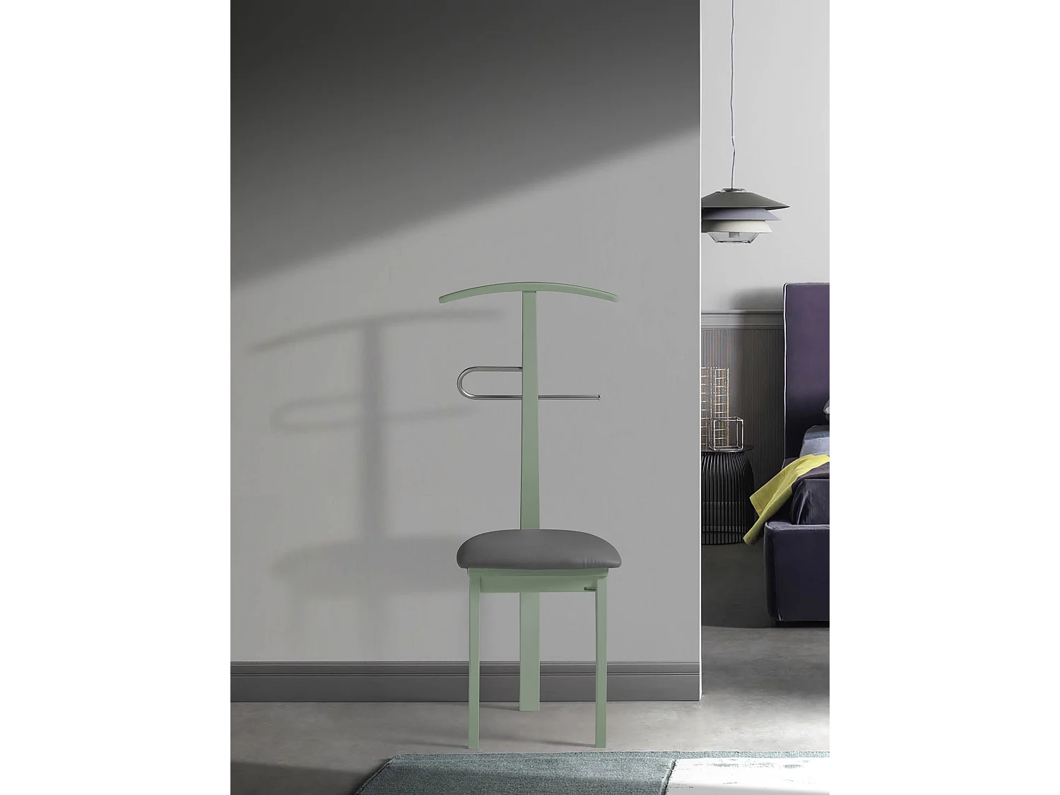 Valet de nuit - H108cm x L46cm x P44cm - hêtre massif vert - Stilizzato