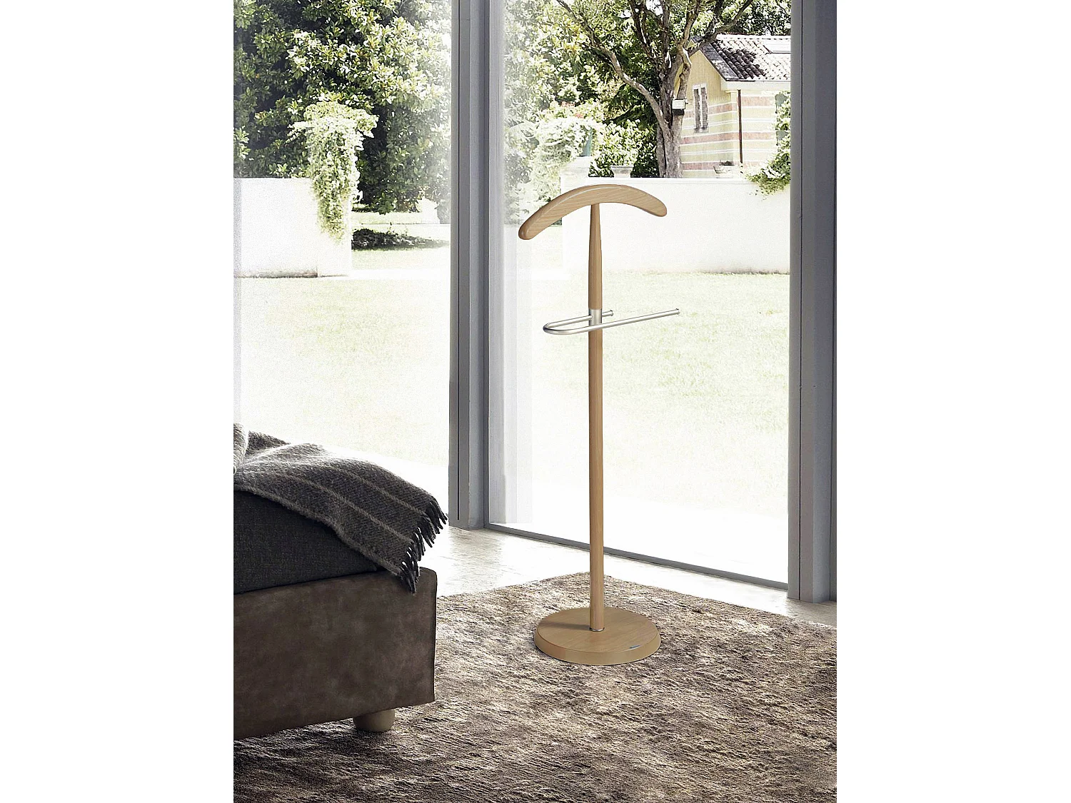 Valet de nuit - H111cm x L44cm x P30cm - hêtre massif chêne - Oxford