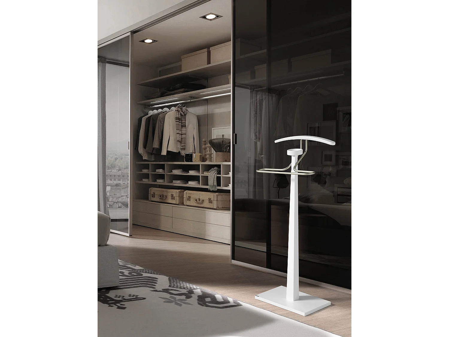 Cabide - A112cm x L46cm x F34cm - faia maciça branco - Monolithe