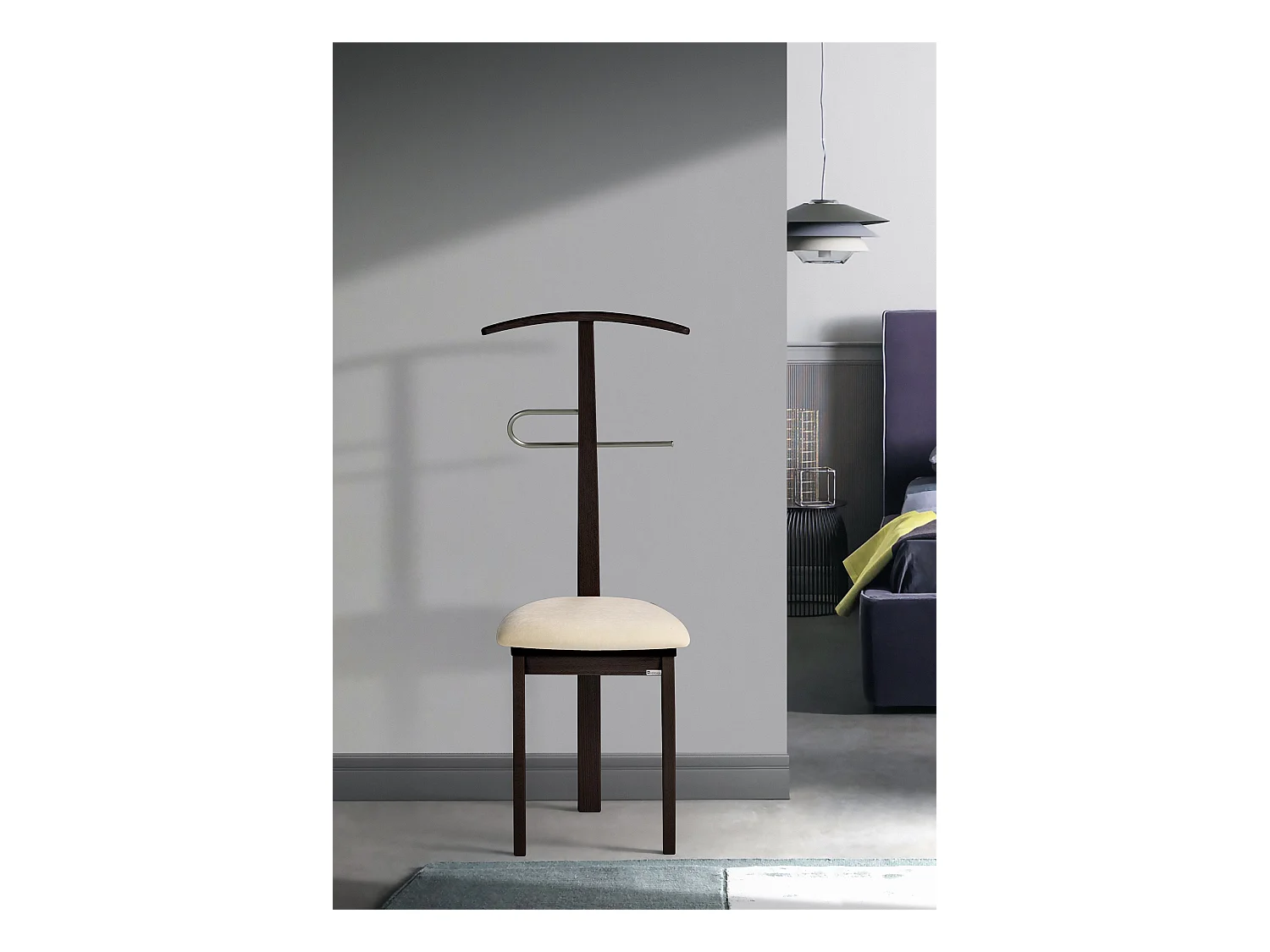 Valet de nuit - H108cm x L46cm x P44cm - hêtre massif wenge - Stilizzato