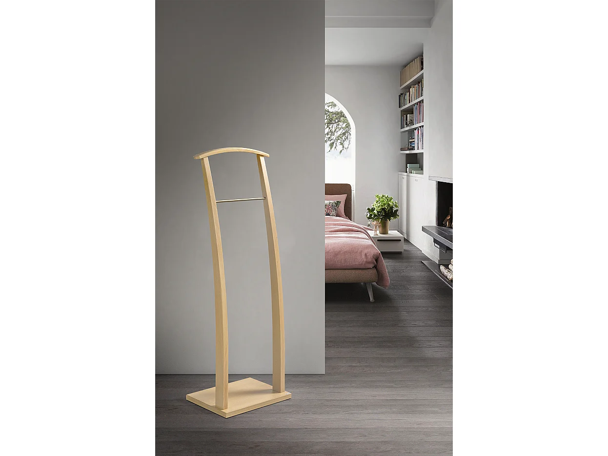 Valet de nuit - H117cm x L40cm x P28cm - hêtre massif naturel - Curves