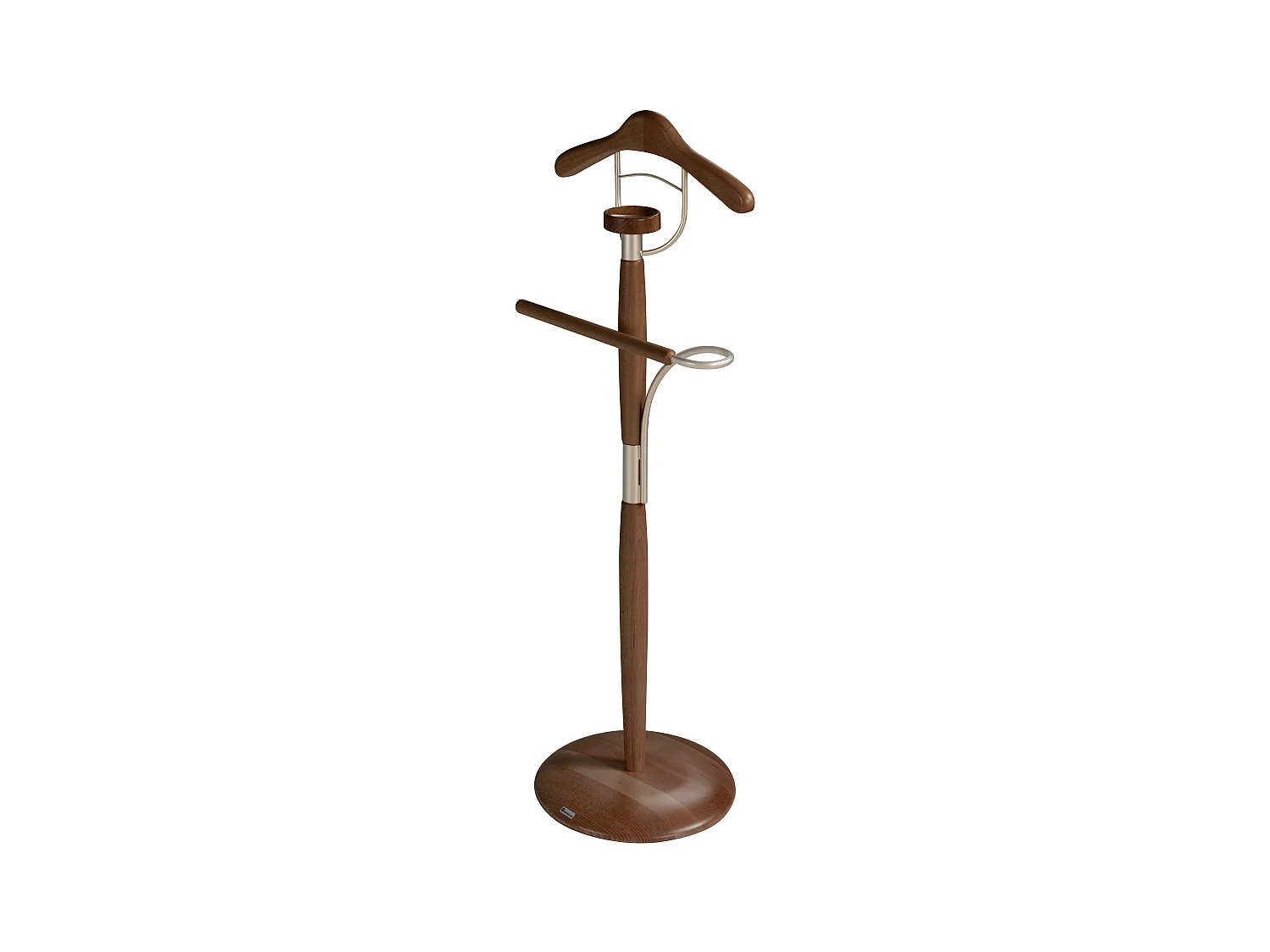 Valet de nuit - H110cm x L45cm x P32cm - hêtre massif noyer - Milano