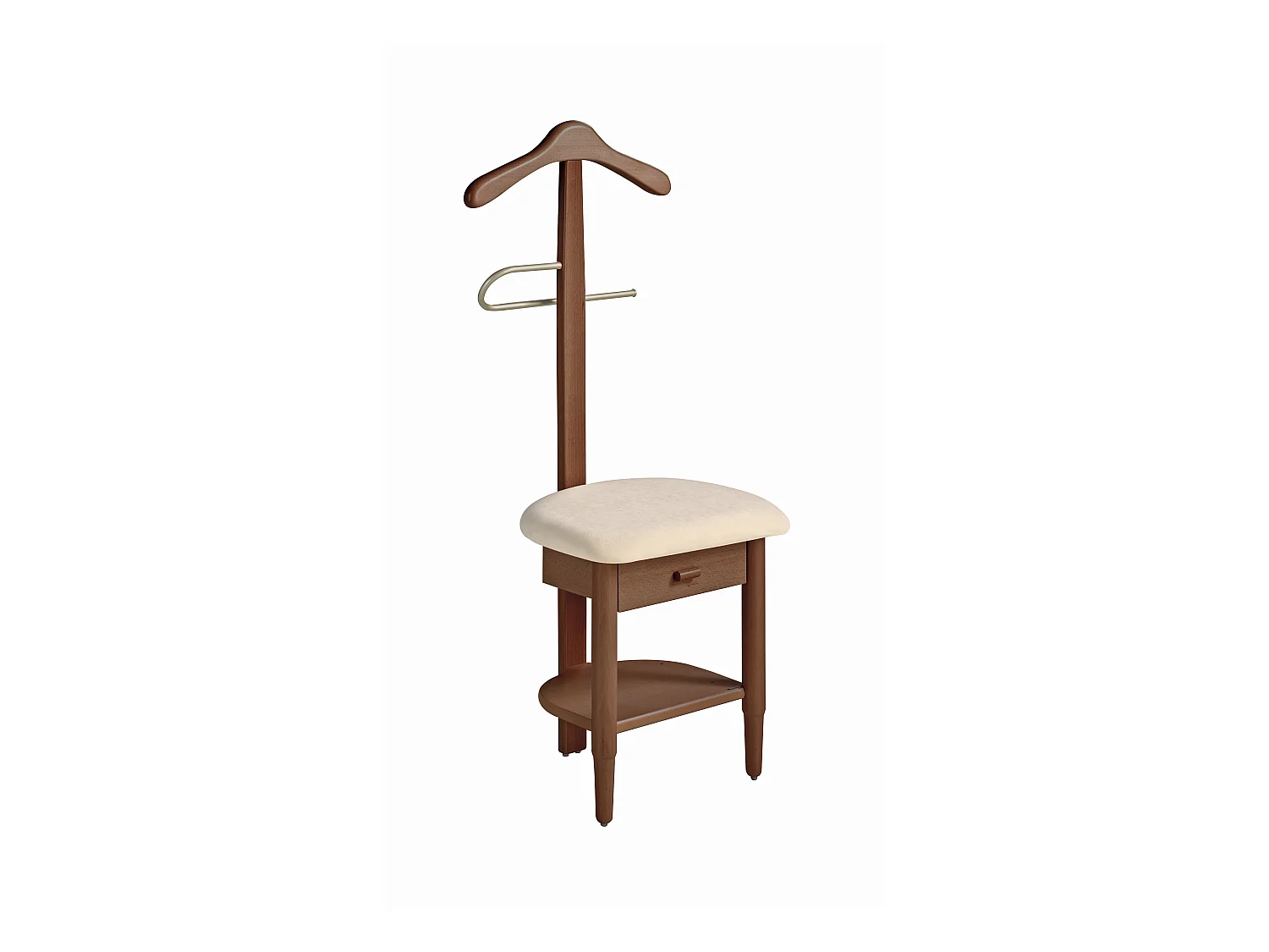 Valet de nuit - H115cm x L45cm x P41cm - hêtre massif noyer - Stanza