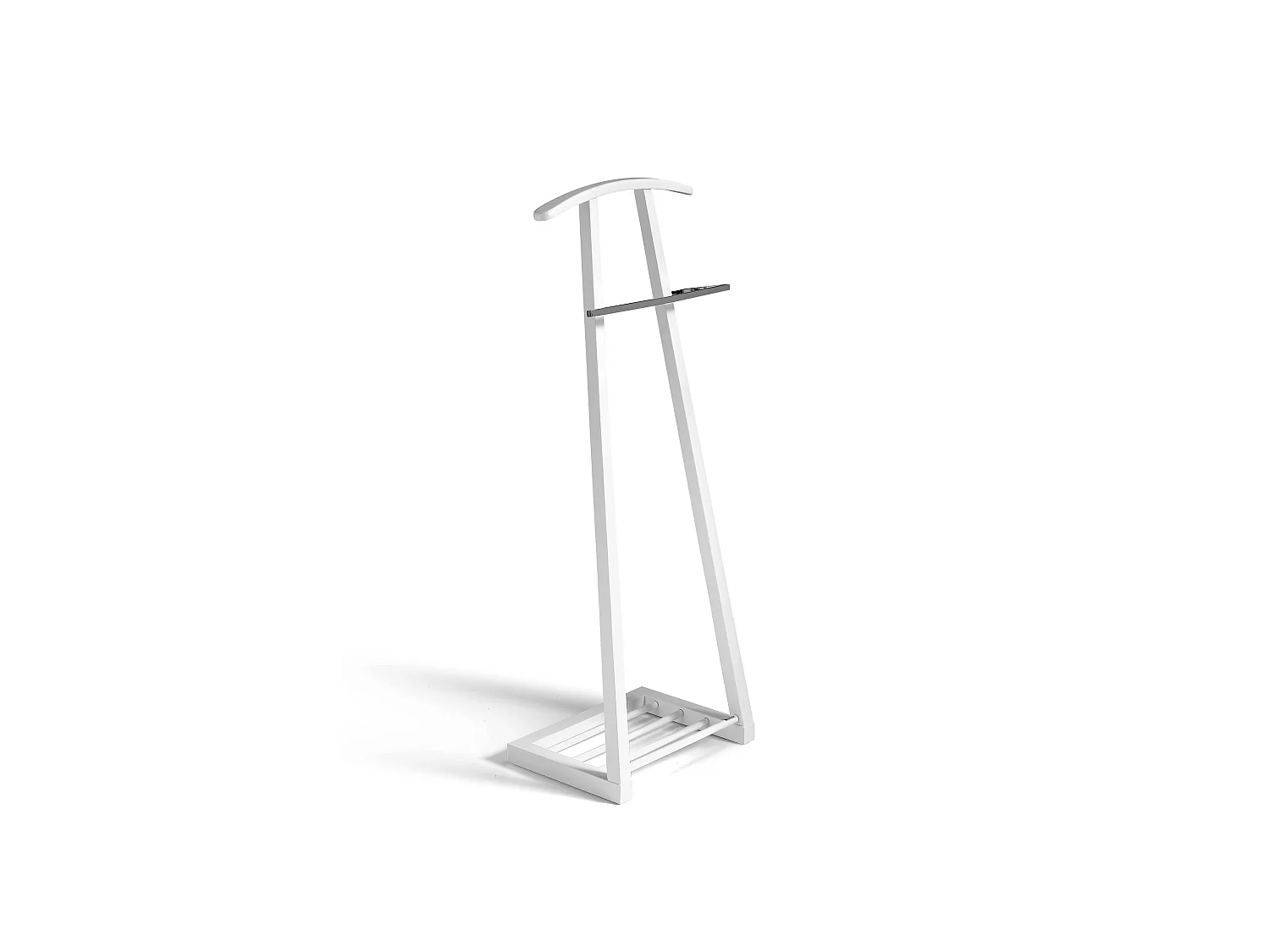 Valet de nuit - H111cm x L46cm x P29cm - hêtre massif blanc - Zeta
