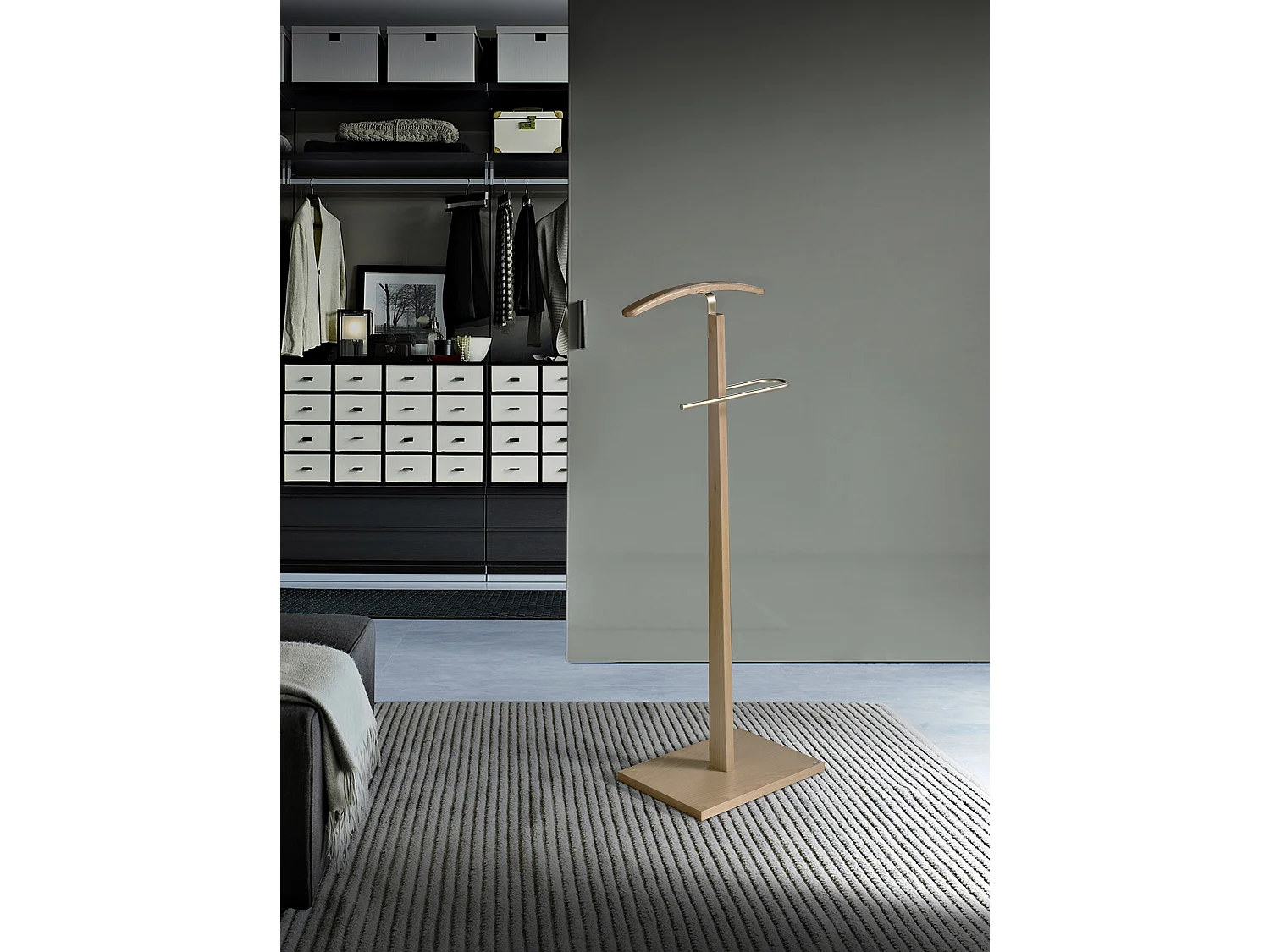 Galán de noche - A114cm x L48cm x F28cm - haya maciza fresno - Smart