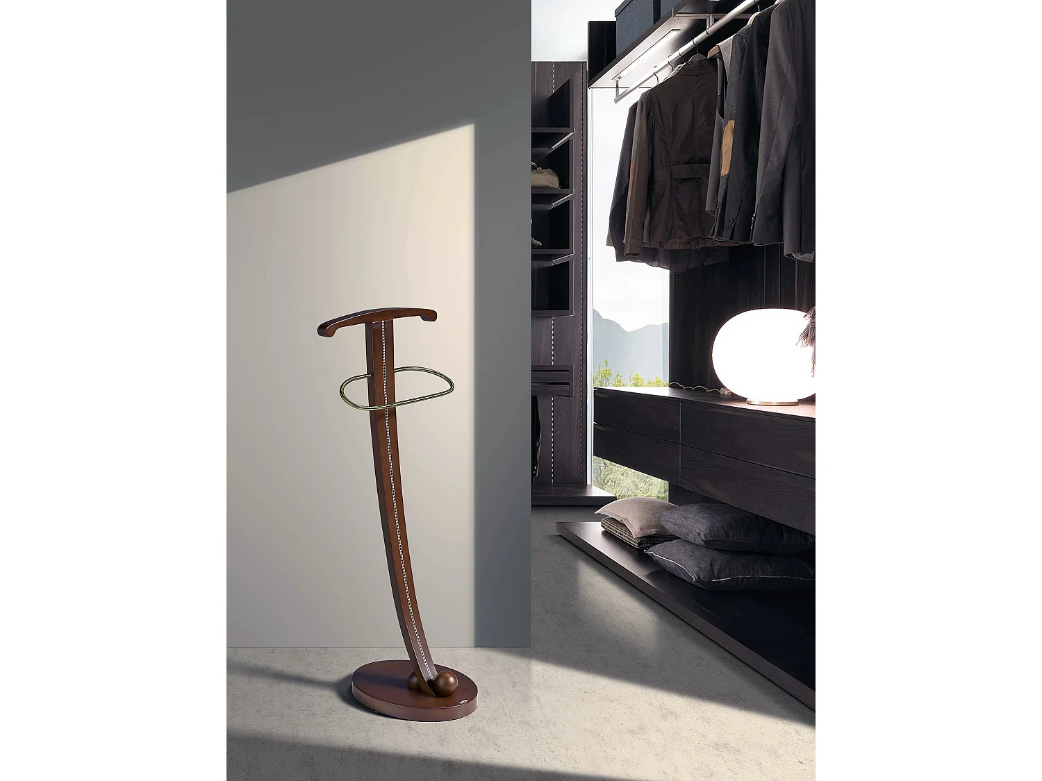 Cabide - A115cm x L41cm x F33cm - faia maciça nogueira - Luxor