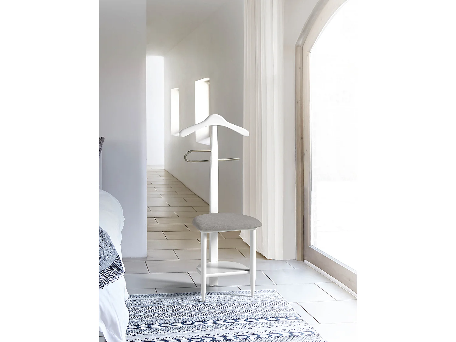 Cabide - A105cm x L45cm x F41cm - faia maciça branco - Sedie
