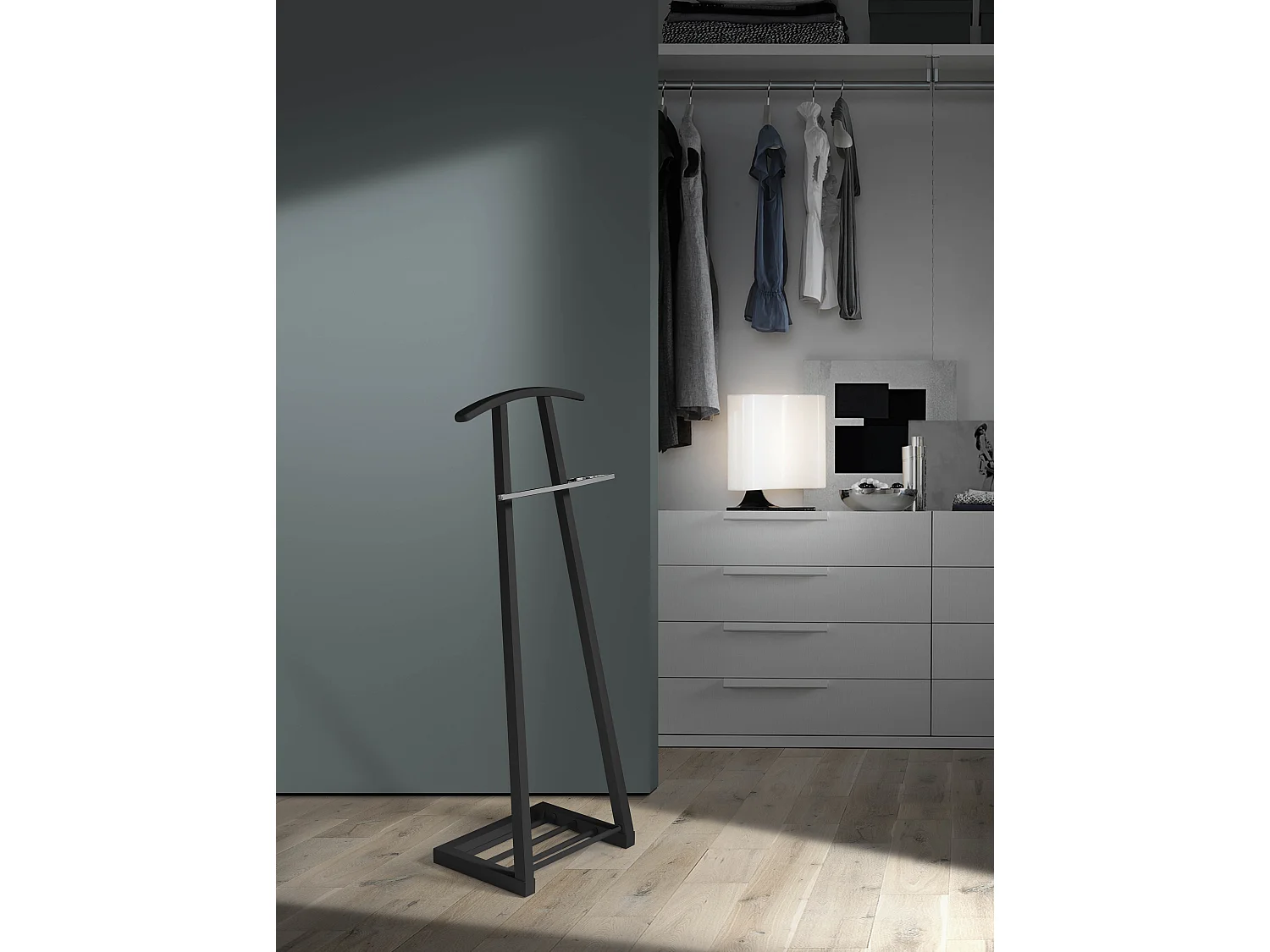 Cabide - A111cm x L46cm x F29cm - faia maciça preto - Zeta