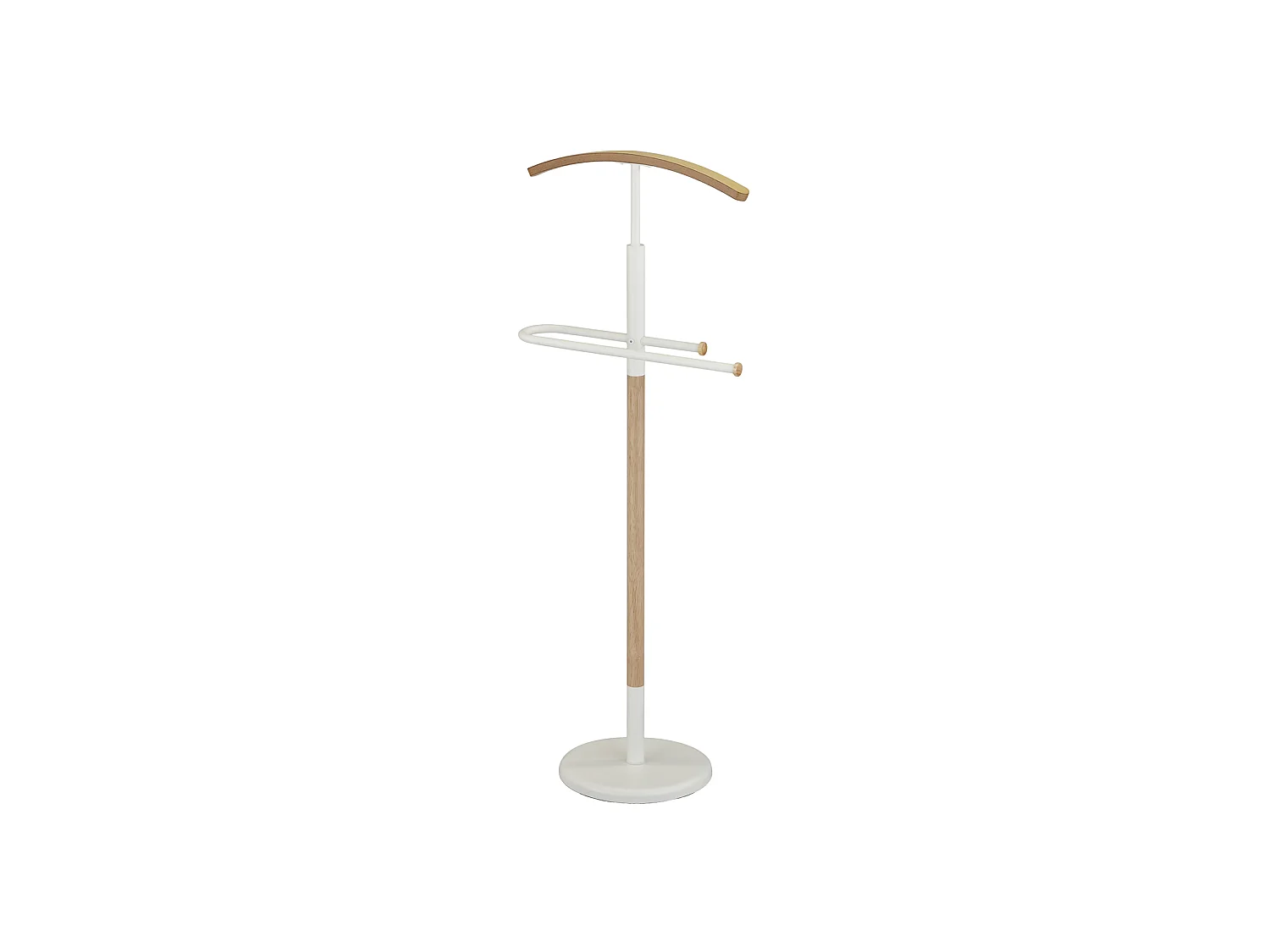 Valet de chambre - H120cm x L47cm x P28cm - métal et bois blanc/chêne - Wood