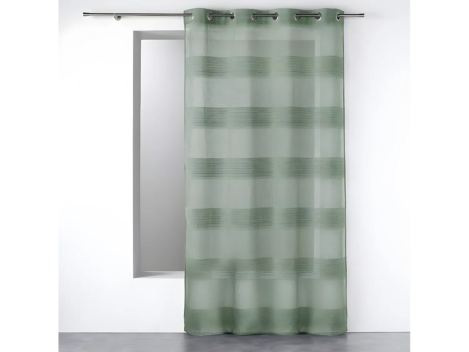 Rideau Voilage à Œillets "Terraza" 140x280cm Vert