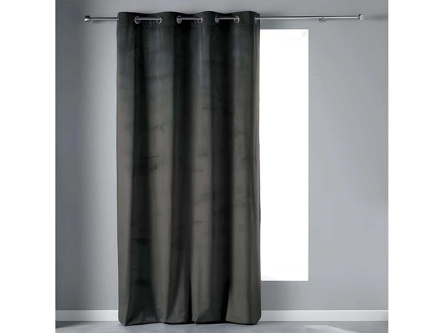 Rideau à Œillets "Velvetine" 140x280cm Anthracite