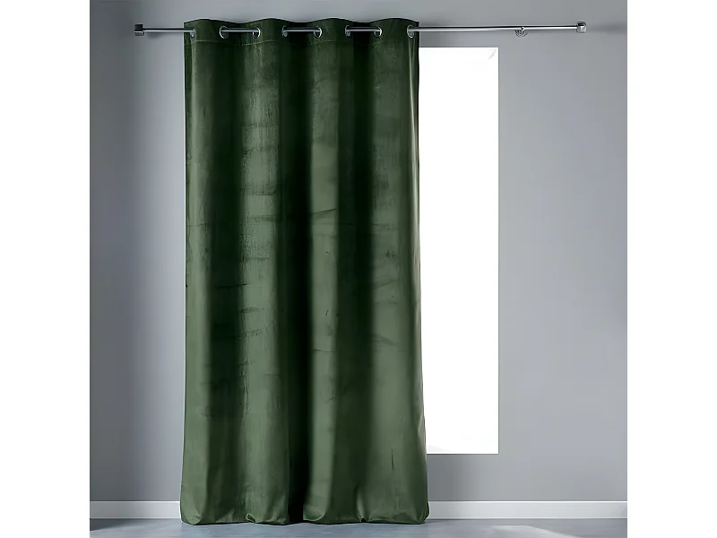Rideau à Œillets "Velvetine" 140x280cm Vert Kaki