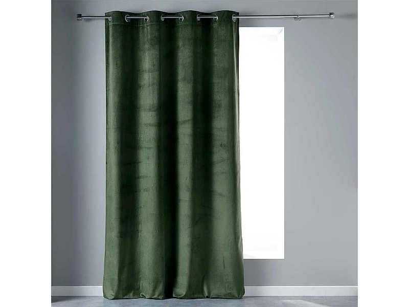 Rideau à Œillets "Velvetine" 140x280cm Vert Kaki