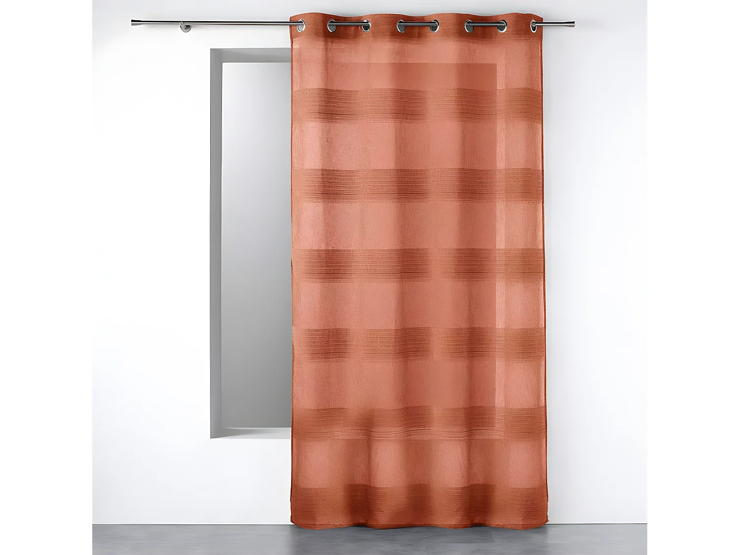 Rideau Voilage à Œillets "Terraza" 140x280cm Terracotta