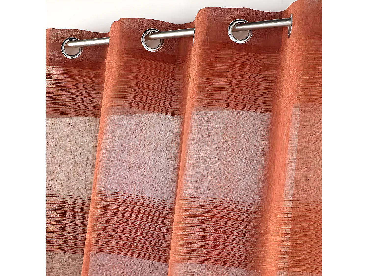 Rideau Voilage à Œillets "Terraza" 140x280cm Terracotta