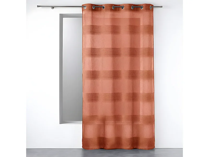 Rideau Voilage à Œillets "Terraza" 140x280cm Terracotta