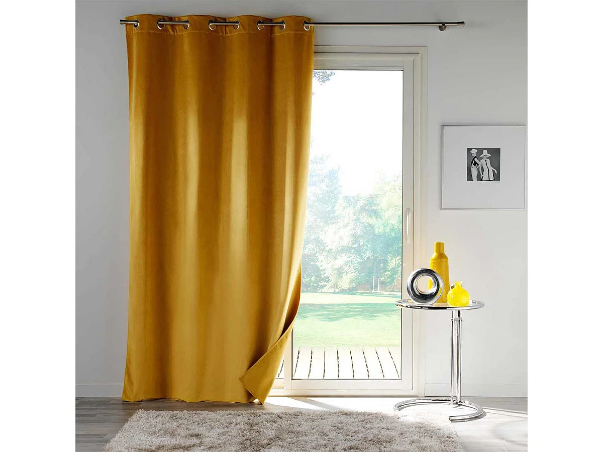 Unifarbener Verdunkelungsvorhang aus Samt 135 x 260 cm