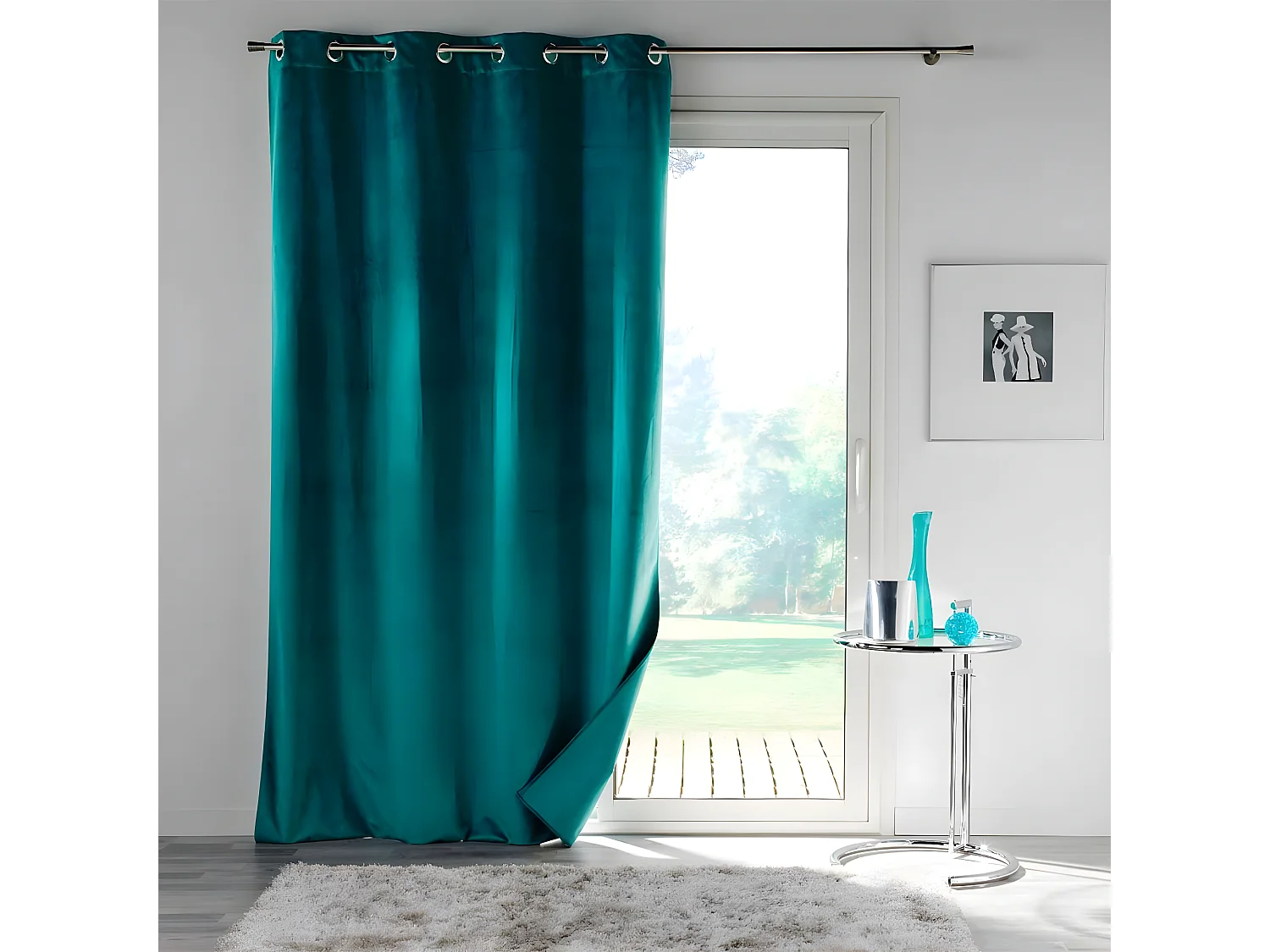 Rideau Occultant "Velounight" 135x260cm Émeraude