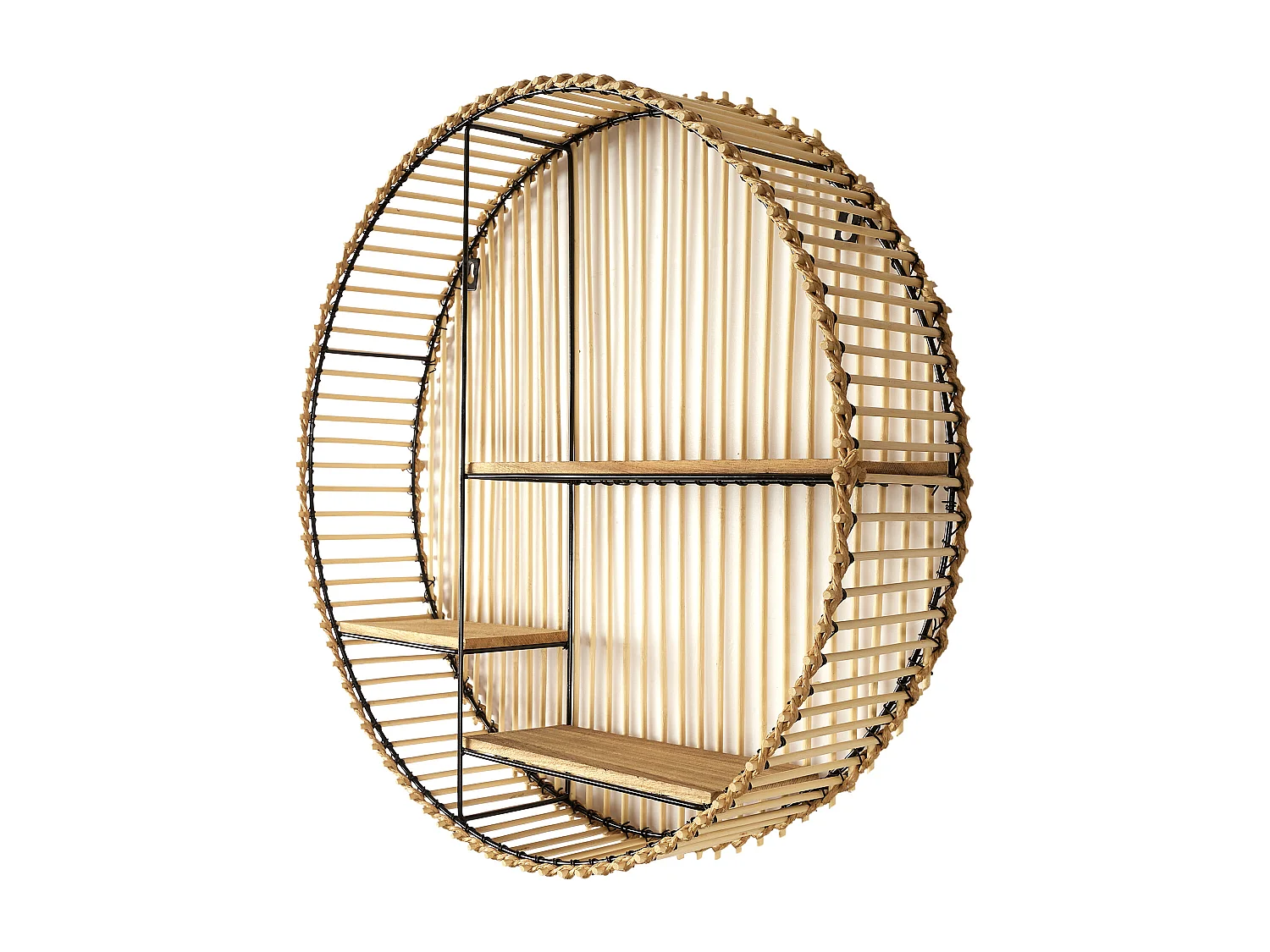 Etagere Ronde Java Noir, Beige