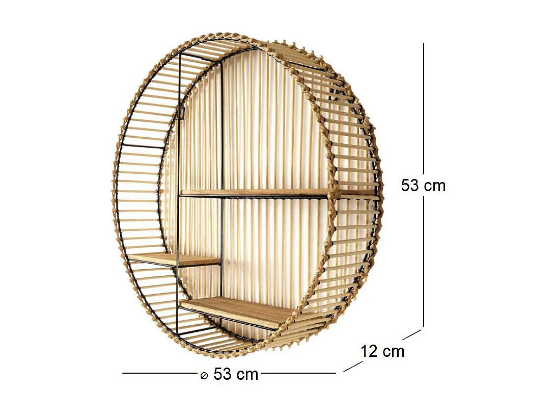 Etagere Ronde Java Noir, Beige