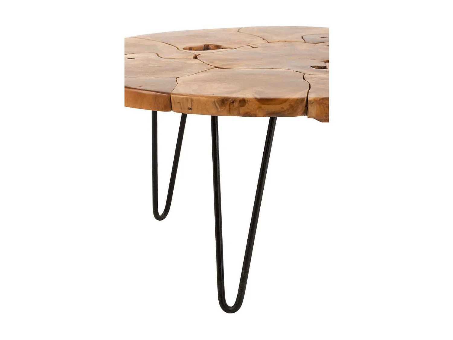 Table Basse en Teck "Manuel" 80cm Marron