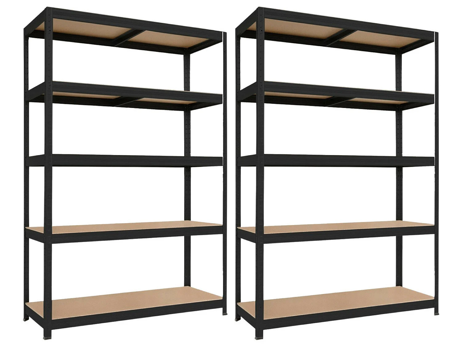 Pack 2 Estanterías Modulares con 5 Baldas Ajustables 180x120x60cm 1250Kg O91