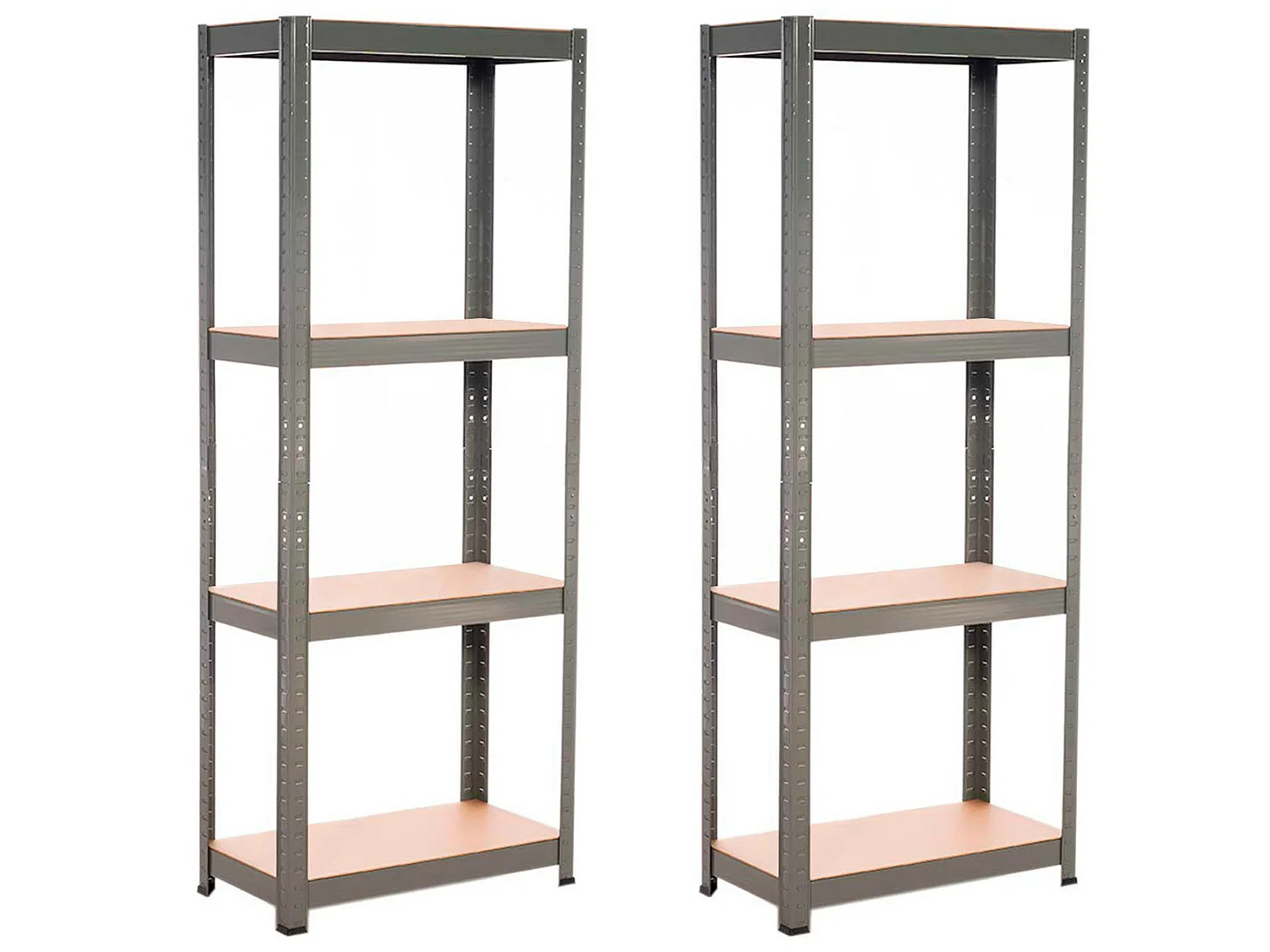 Confezione 2 scaffali metallici con 4 ripiani regolabili 148x60x30cm 240Kg 7house