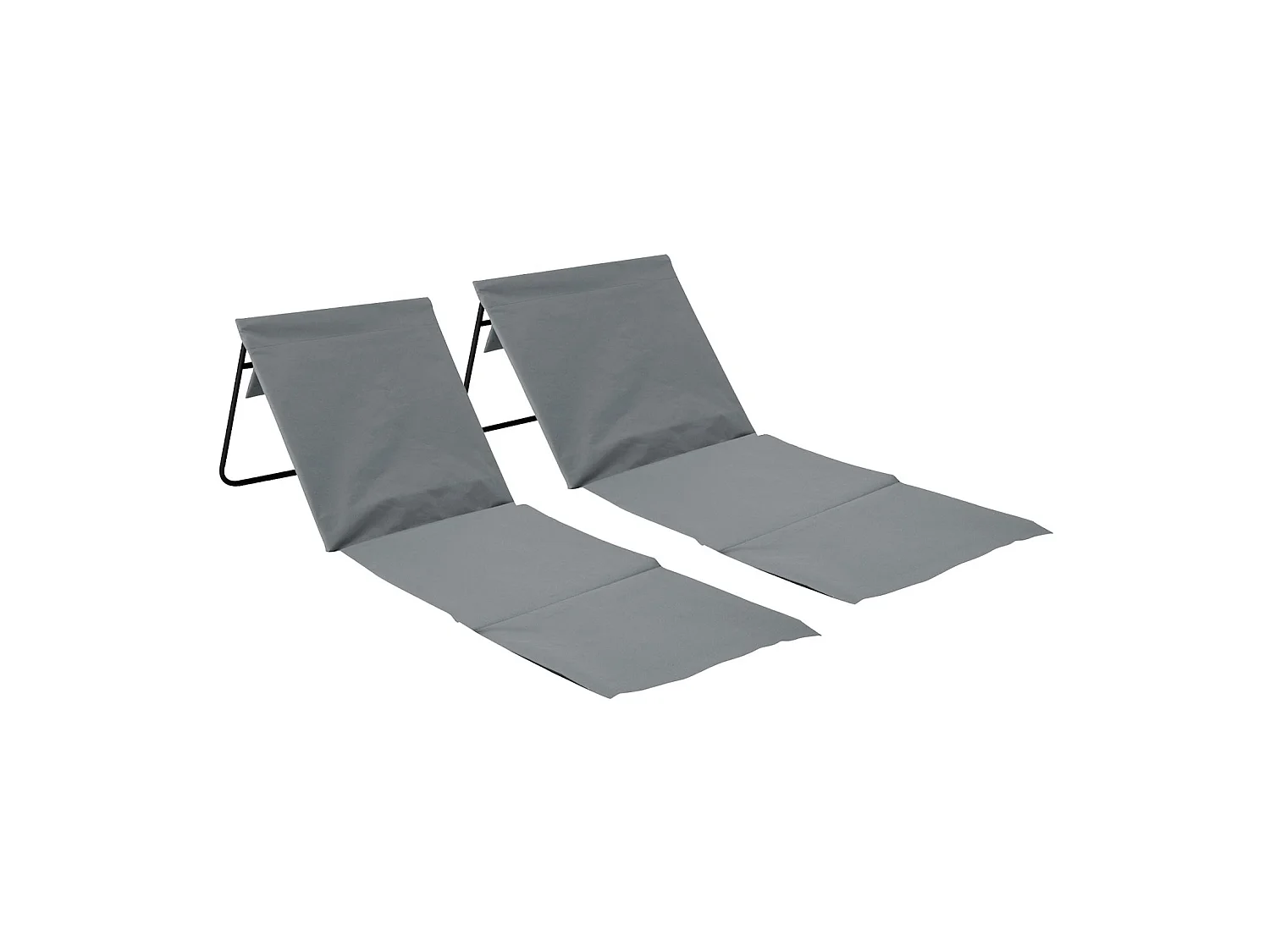 Pack 2 Tapis de plage rembourrés pliables avec dossier 153x51x42cm O91