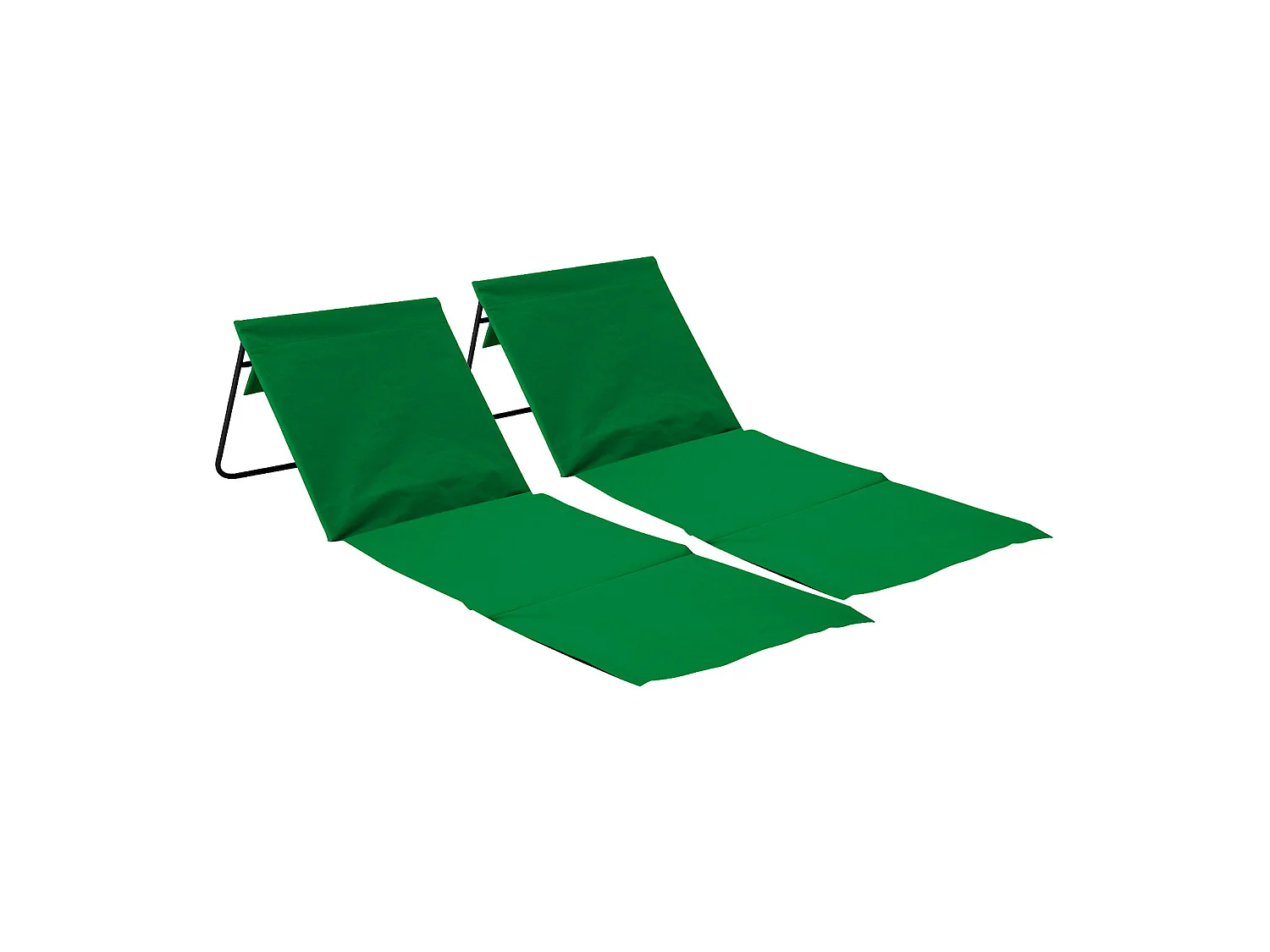Pack 2 Tapis de Plage Pliable avec Dossier 153x51x42cm 7house