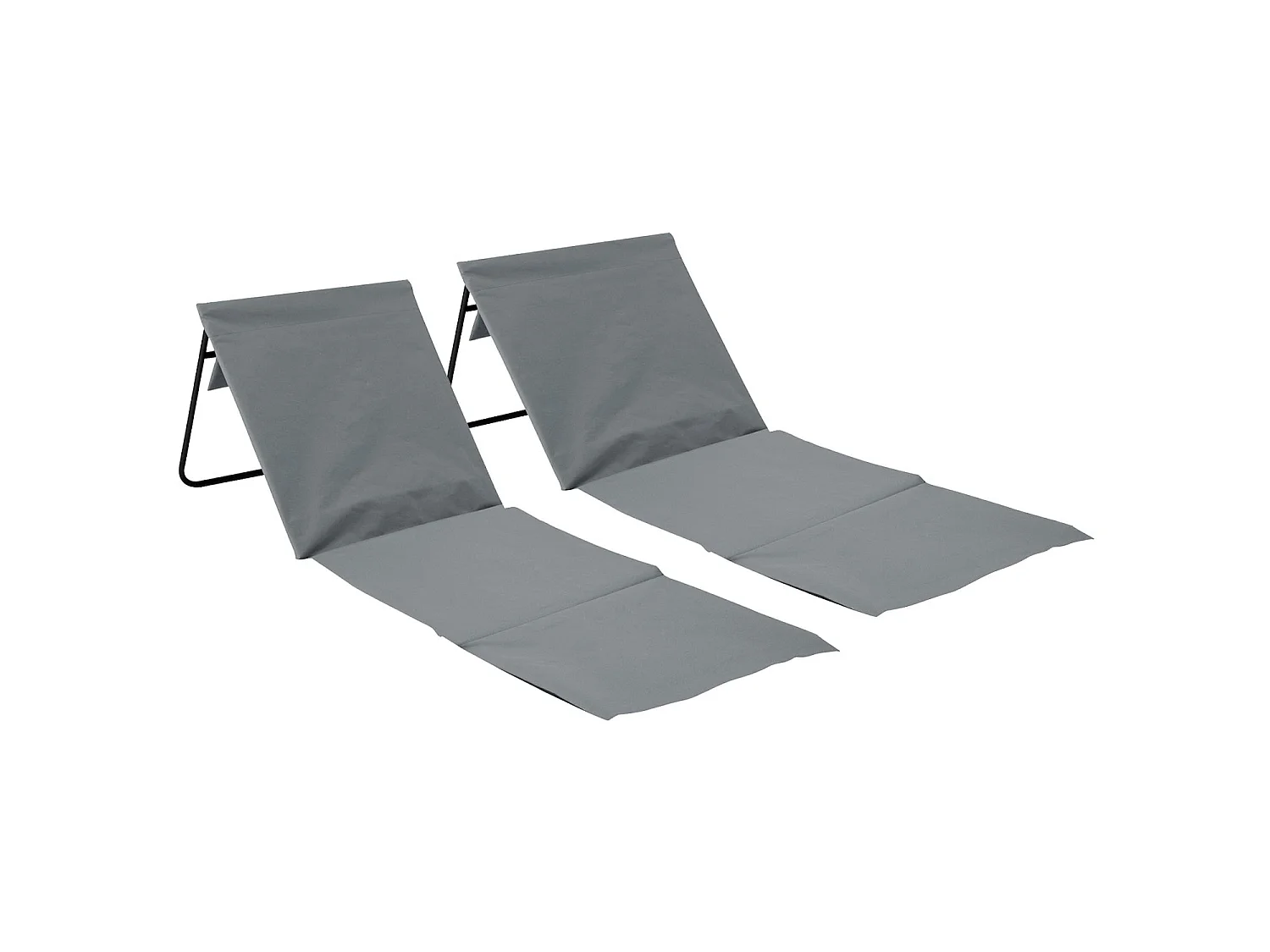 Confezione 2 Stuoie da spiaggia pieghevoli imbottite con schienale 149,5x51x42,5cm 7house