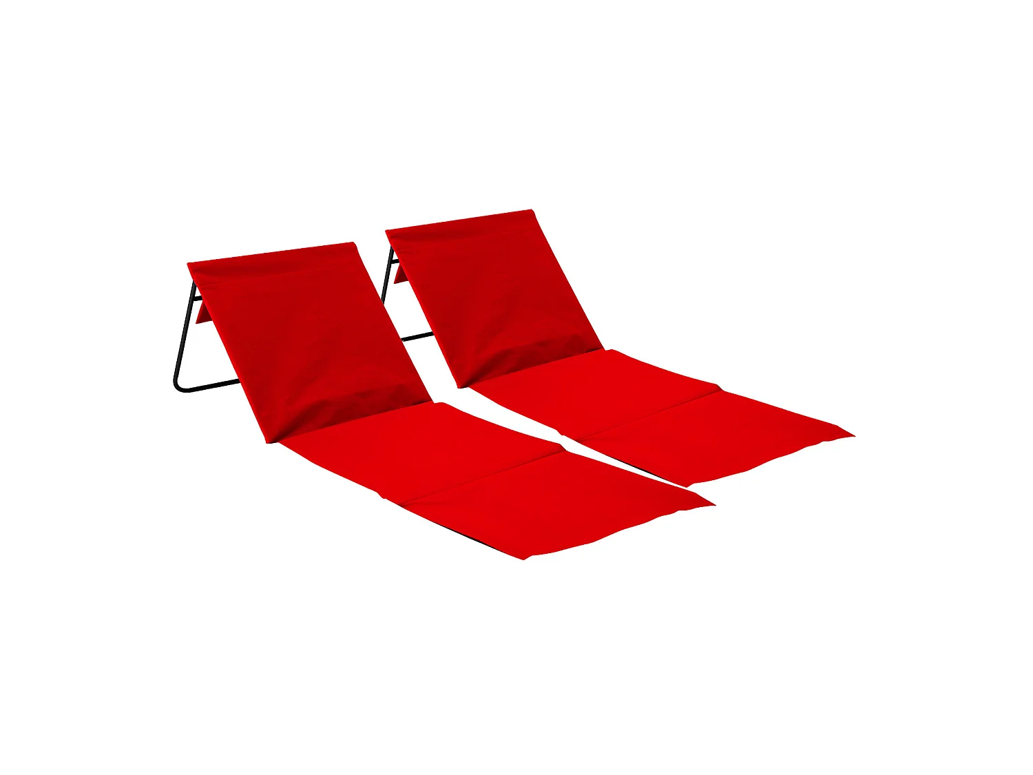 Pack 2 Tapis de plage pliable et rembourré avec dossier 153x51x42cm O91