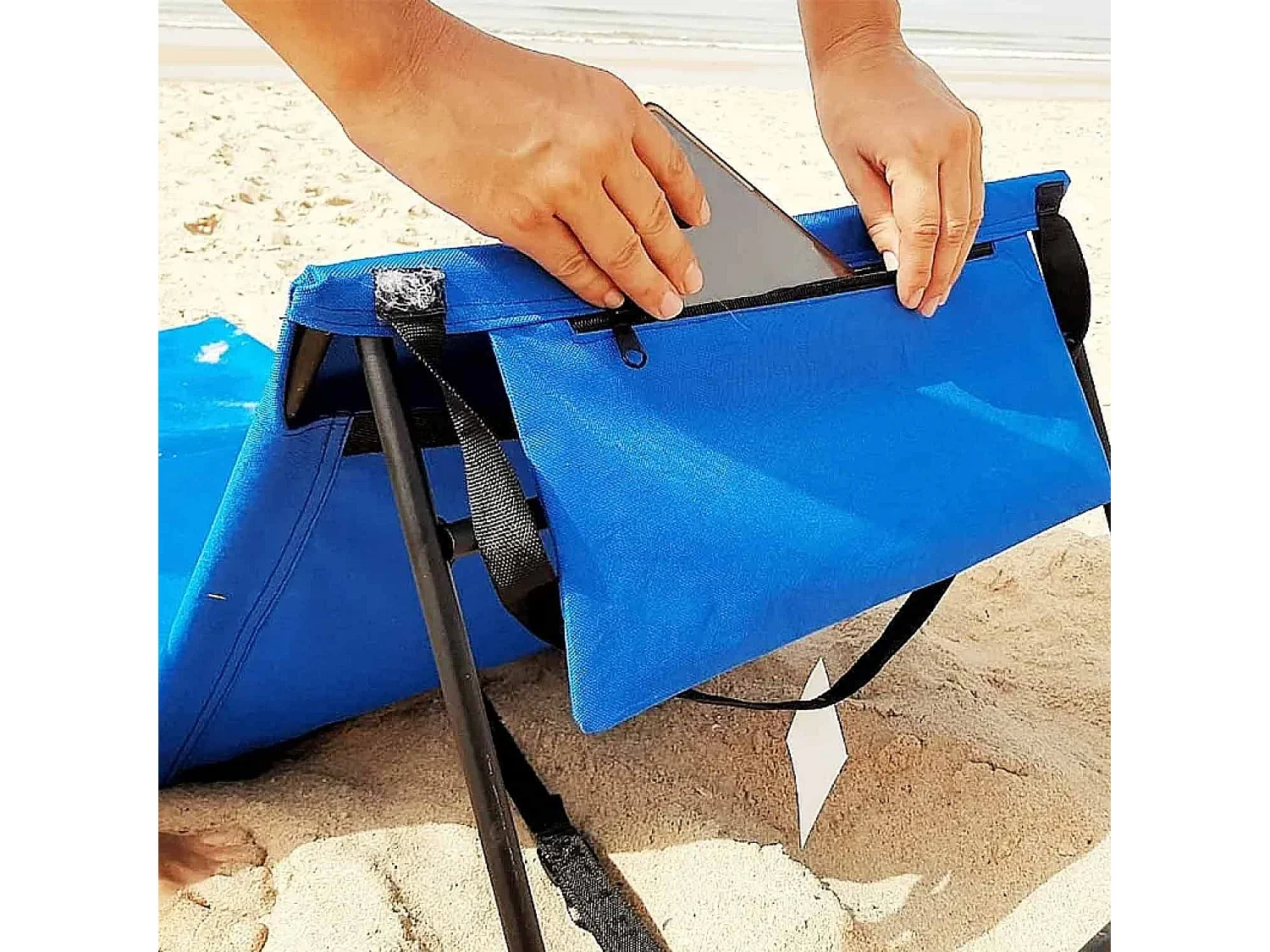 Pack 2 Esterillas Plegables de Playa Acolchadas con Respaldo 153x51x42cm 7house