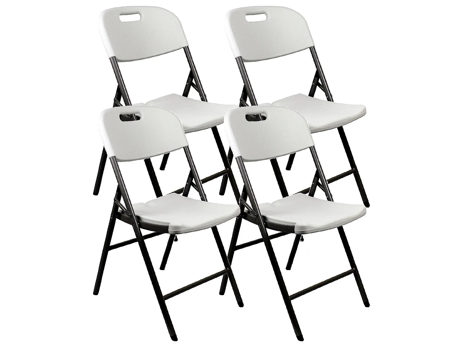Pack 4 Chaises Pliantes avec Poignée 47x58x87cm O91