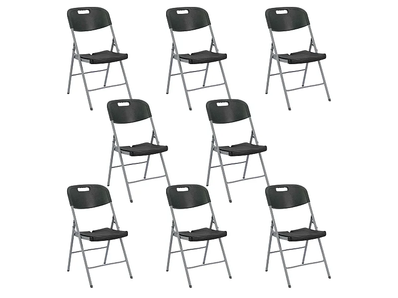 Pack 8 Chaises Pliantes avec Poignée 47x58x87cm O91