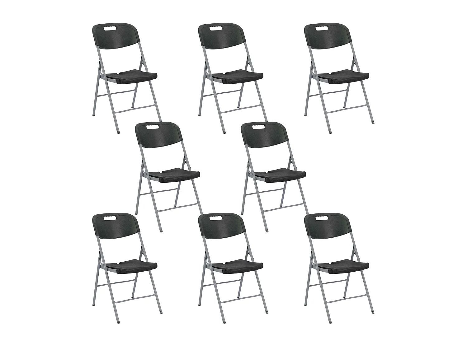 Pack 8 Chaises Pliantes avec Poignée 47x58x87cm O91