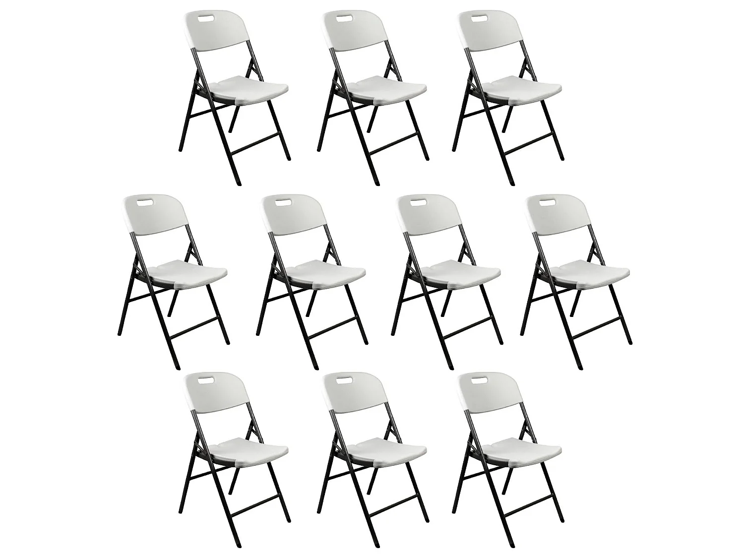 Pack 10 Sillas Plegables con Asa 47x58x87cm O91