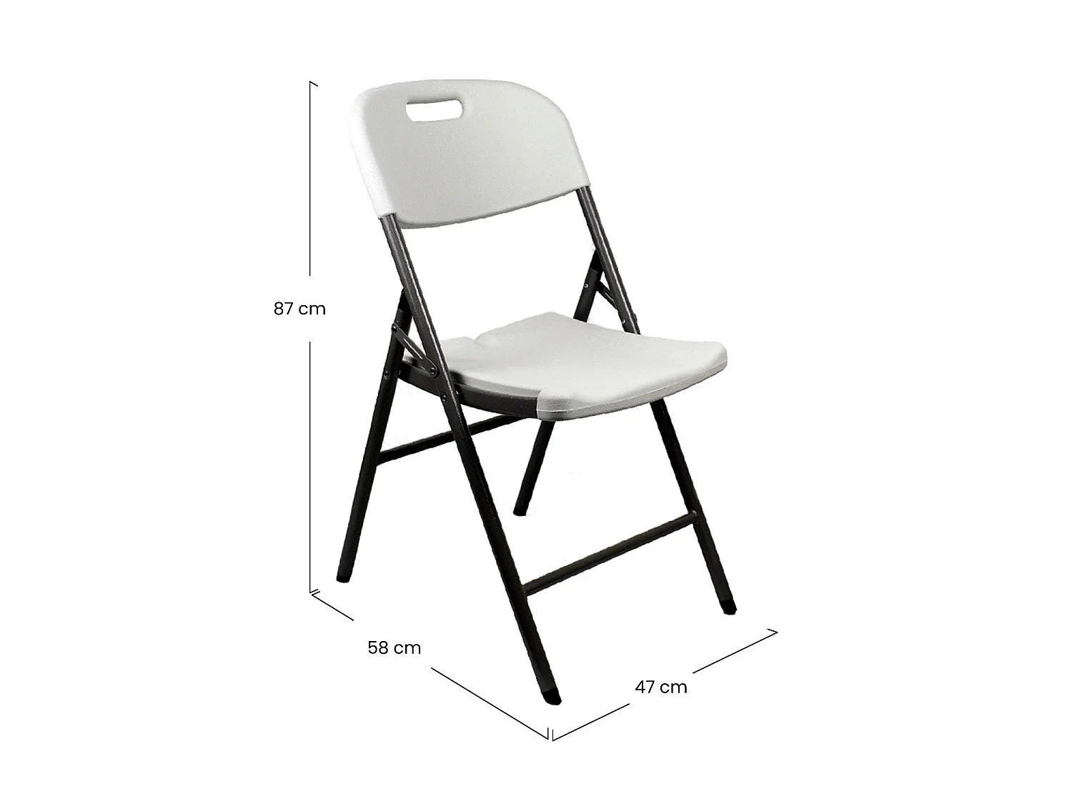 Pack 10 Chaises Pliantes avec Poignée 47x58x87cm O91