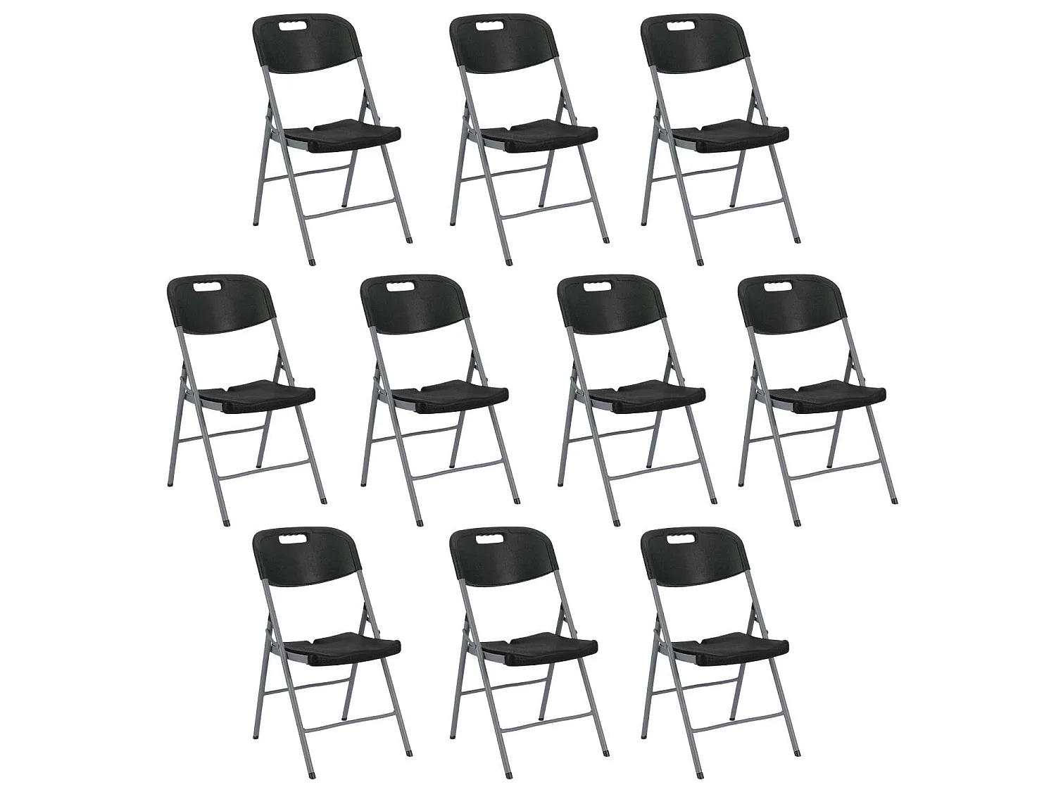 Pack 10 Chaises Pliantes avec Poignée 47x58x87cm O91